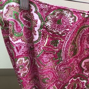 Talbots size 8 pink and green paisley crop pants